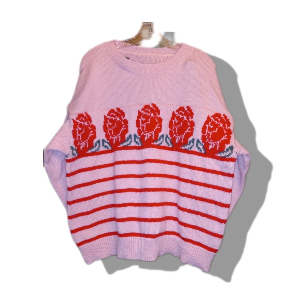 Pink rose sweater